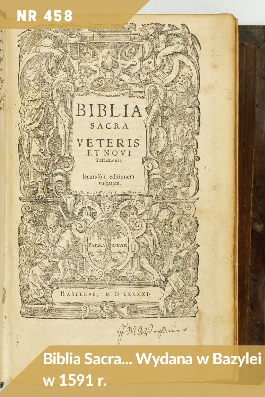 Antykwariat Rara Avis - 140. aukcja antykwaryczna, poz. 458 - Biblia Sacra... Wydana w Bazylei w 1591 r.
