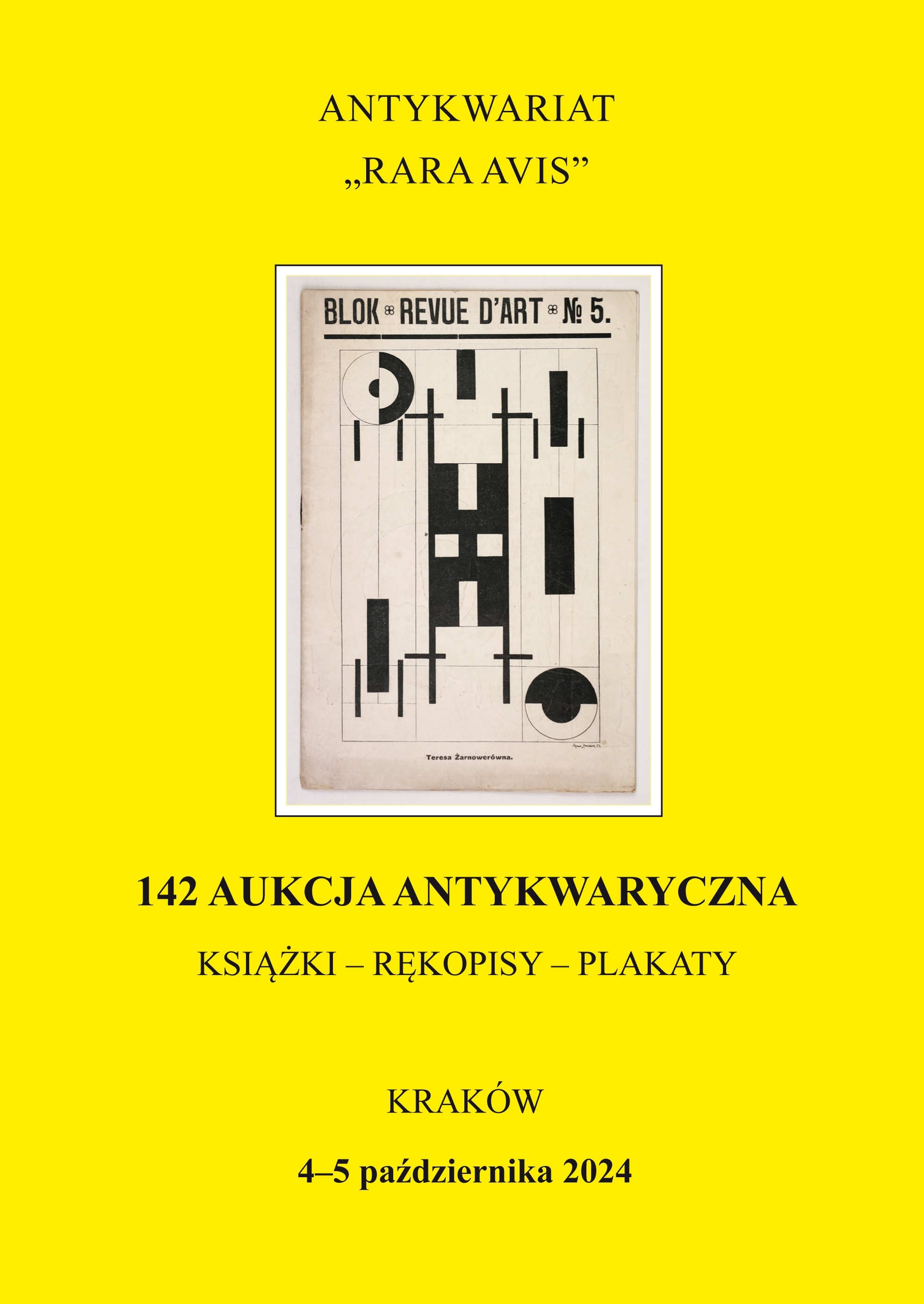 Antykwariat Rara Avis - 142. aukcja antykwaryczna, - 4/5 X 2024