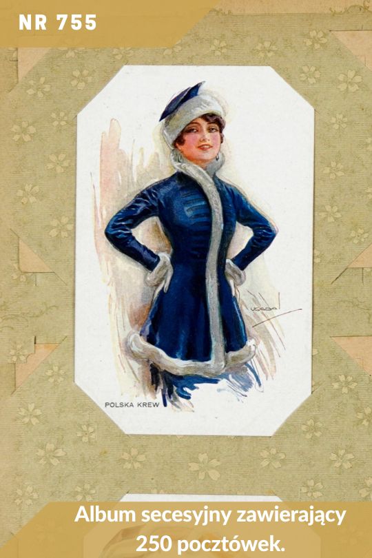 Antykwariat Rara Avis - 539. oferta antykwaryczna: Pocztówki - poz. 755: Secesyjny album zawierający 250 pocztówek.