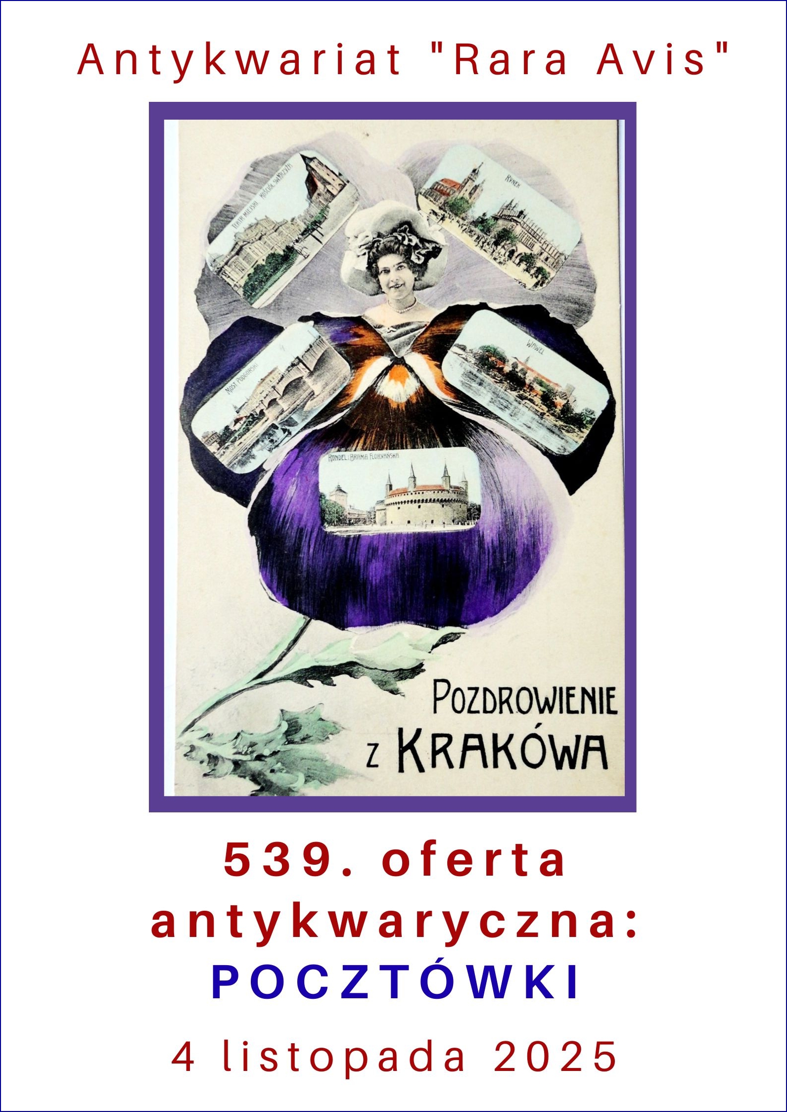 Antykwariat Rara Avis - 539. oferta antykwaryczna: Pocztówki - 4 listopada 2025 r.