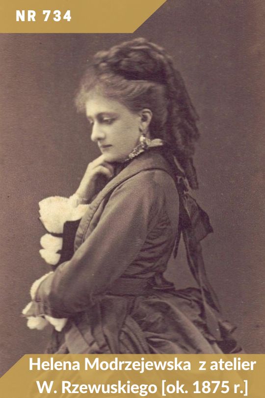 Antykwariat Rara Avis - 146. aukcja antykwaryczna, poz. 734: Helena Modrzejewska z atelier Walerego Rzewuskiego, ok. 1875 r.
