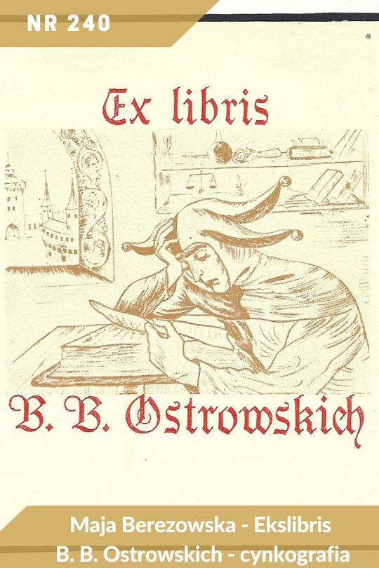 Antykwariat Rara Avis - 541. oferta antykwaryczna, poz. 240: Maja Berezowska - Ekslibris BB. Ostrowskich