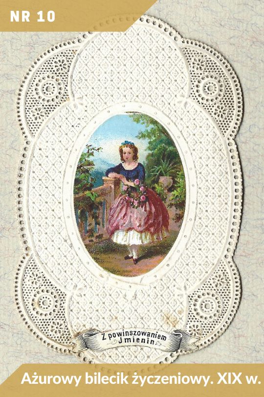 Antykwariat Rara Avis - 543. oferta antykwaryczna, poz. 10 - Ażurowy bilecik życzeniowy
